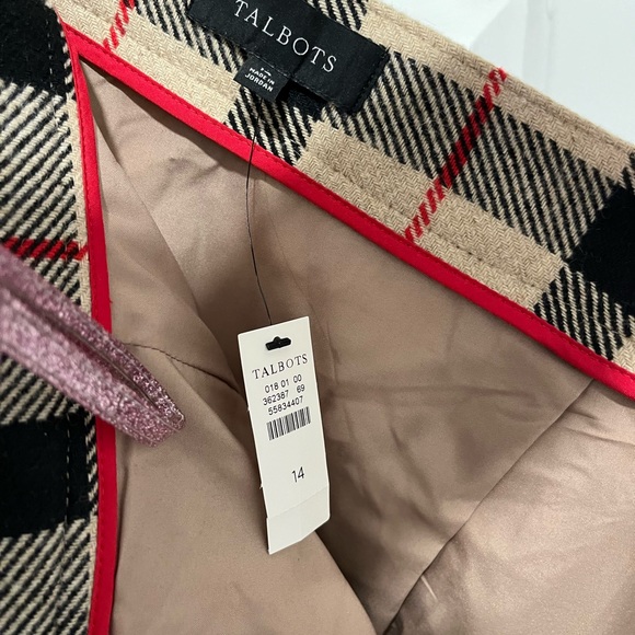 NWT Talbots wool blend fringe trimmed skirt - Picture 5 of 8